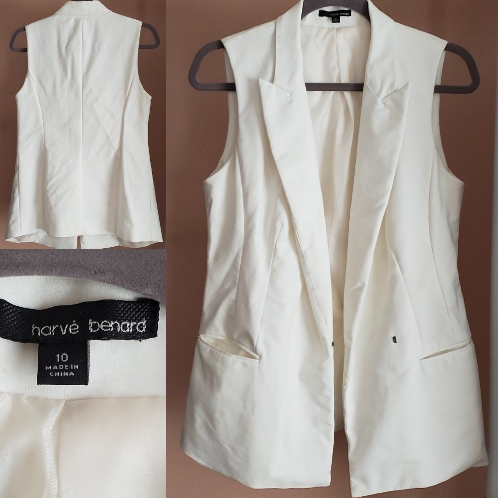 White Sleeveless Blazer